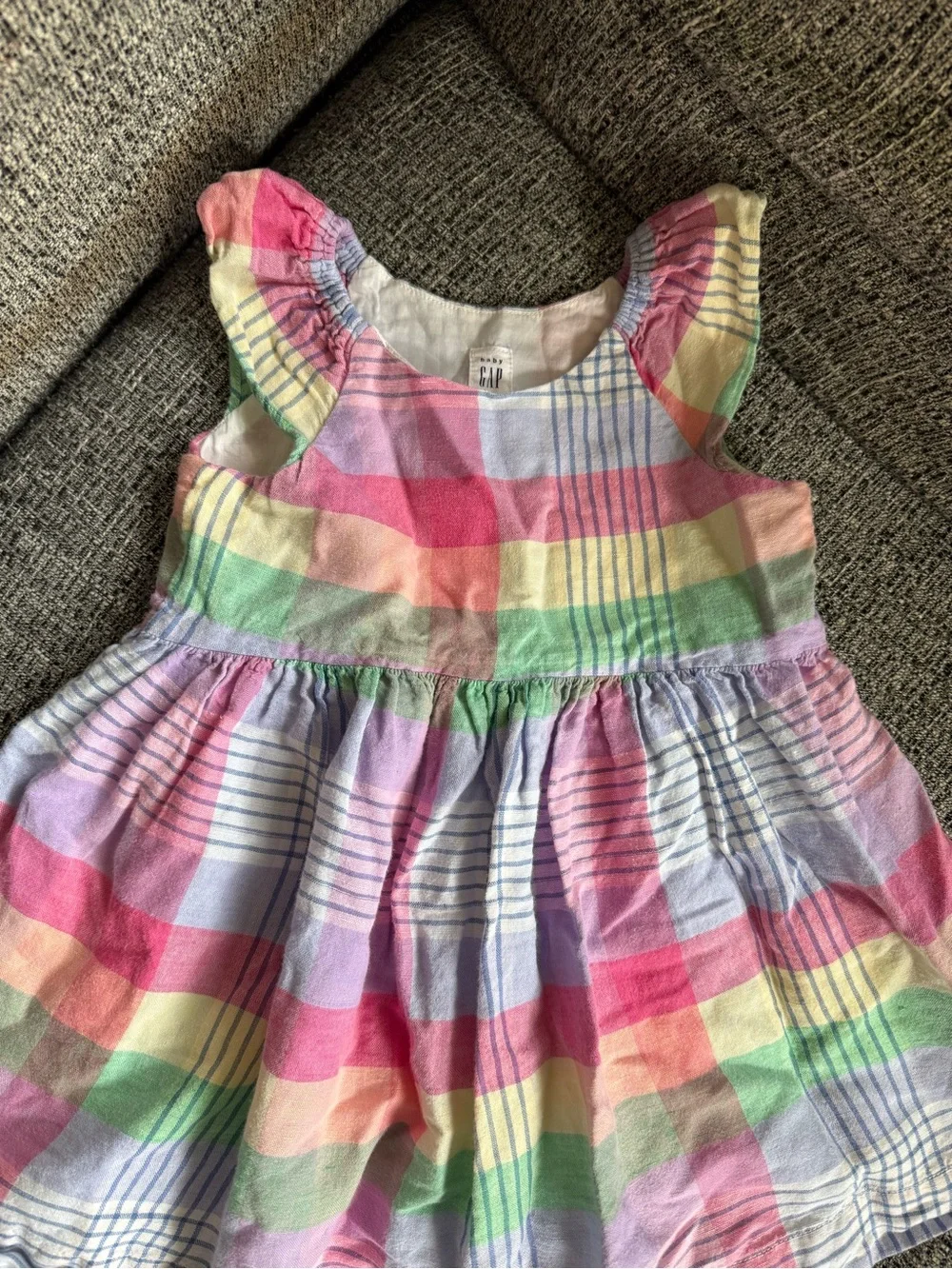 Gap Girls Rainbow Plaid Sundress - Multicolor